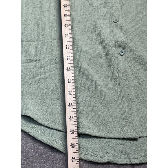Sage Green Textured Button-Up Shirt & Pant Set Lg Comfortable Casual NWOT - Picture 4 of 13